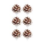 Yılbaşı Çam Ağcı Süsü Naturel Kozalak 4 cm 6'lı