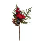 Yılbaşı Çam Dalı Berry Kozalaklı 24 Cm Vitrin