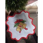Yılbaşı çanı nakış işlemeli kokteyl peçetesi 16x16cm