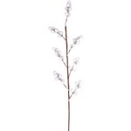 Yılbaşı Çiçeği Pike Kar Efektli Berry Dalı Beyaz 75 Cm.