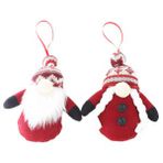 Yılbaşı Cüce Noel Baba Figürlü Ağaç Süsü 2'li