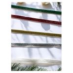 Yılbaşı Glitter Kurdele Seti, Yeşil, Kırmızı, Altın, Gümüş ve Beyaz, Dekoratif Parlak Şeritler, 5 Parça 2 metre (5, simli)