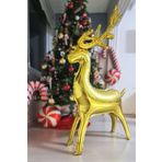 Yılbaşı Gold Geyik Balon Büyük Boy , Ayaklı Yılbaşı Süsü Balonu