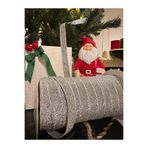 Yılbaşı Gümüş Simli Kadife Şerit Noel Çam Ağaç Süsü 10 Mt
