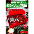 Yılbaşı Hediyelik Metal Kutu Kokulu Mum 2'li Set No:2 christmas gift candle-T1105