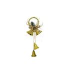 Yılbaşı Kapı Süsü Halkalı Çanlı 30 cm Gold