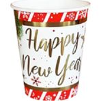 YILBAŞI KARTON BARDAK VARAK BASKILI HAPPY NEW YEAR 6'LI 220/240 CC