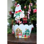 Yılbaşı Konsepti Yılbaşı Evleri Cupcake Sargısı 10'lu Paket Yılbaşı Sofra Süsleri