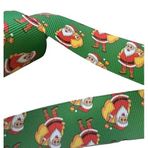Yılbaşı Kurdelesi Yılbaşı hediye paketleme Kurdelesi Yılbaşı suslerı 2 metre (yesil noel baba)