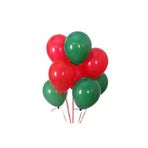 Yılbaşı Latex Balon Pastel Koyu Yeşil Kırmızı 50 Adet + 5 mt balon zinciri