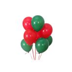 Yılbaşı Latex Balon Pastel Koyu Yeşil Kırmızı 70 Adet + 5 mt balon zinciri