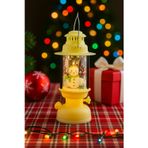Yılbaşı Ledli Fener (14 cm) - Krem Renkli Gaz Lambası Desenli Dekoratif Işıklı Masa ve Ağaç Süsü