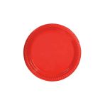 Yılbaşı Masası Için Tabak Plastik Yuvarlak 22 Cm Kırmızı