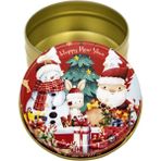 Yılbaşı Metal Kutu Kırmızı Noel Baba Tavşan 7 cm 5li Yılbaşı Mum Kavanozu Mum Kalıbı Hediye Kutusu