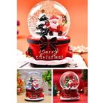 Yılbaşı Noel Baba Işıklı Müzikli Kar Küresi Yeni Yıl Noel Baba ve Çam Ağacı Temalı Kar Küresi 13 CM