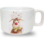 Yılbaşı Noel Baskılı Seramik Beyaz Kahve Kupası - 1 Adet - 199 ml