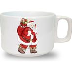 Yılbaşı Noel Baskılı Seramik Beyaz Kahve Kupası - 199 ml
