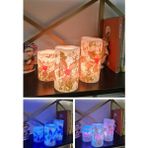 Yılbaşı Noel Temalı 3 Lü Set LED Gerçek Mum Kumandalı 9 Renk Yanabilme ve Animasyonlu Büyük Boy LED Mum - 3 Adet