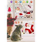 Yılbaşı Sticker Noel Baba Geyik Penguen ve Kar Taneleri Cam Duvar Süsü