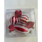 Yılbaşı Süsü 3' Lü 12 Cm Şeker Görünümlü Set Vitrin