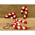 Yılbaşı Temalı Baston Şeker Anahtarlık - 3D Yazıcı Tasarım Noel Ağacı Süsü Ve Aksesuar