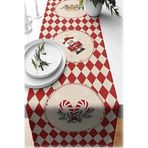 Yılbaşı Temalı Dijital Baskılı Runner Örtüsü Christmas Kırmızı 40x140 cm
