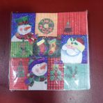 Yılbaşı Temalı Kağıt Peçete Seti, 20 Adet, Kardan Adam ve Noel Ağacı Desenli, 17x17 cm, Merry Christmas Happy New Year Baskılı, Masa Dekorasyonu için