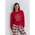 Yılbaşı Temalı Kırmızı Sweatshirt 1S10507-70390