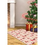 Yılbaşına Özel Keçe Dijital Yıkanabilir Halı Chr4m CHR4M-K, Bordo, 80 x 120