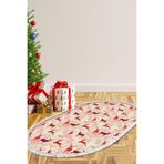Yılbaşına Özel Keçe Dijital Yıkanabilir Oval Halı Chr4m CHR4M-K-S-Oval, Bordo, 80 x 120