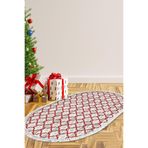 Yılbaşına Özel Pamuk Dijital Yıkanabilir Oval Halı Chr12m CHR12M-P-S-Oval, Bordo, 80 x 120