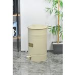Yıldıray Metal 30 Lt Pedallı Krem Çöp Kovası