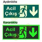 Yıldırım Acil Çıkış Levhası Kapı Üstü Levhası - Fotolümenli