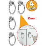 Yıldırım Dekor Lüks Halka Mobilya Dolap Çekmece Kulpu Metal Çift Vida 4 Adet - Krom