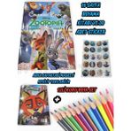 Yıldırım Oyuncak 16 Sayfa Zootopia Figür Boyama Kitabı + 20 Adet Stıcker ve Zootopia Maske 12LI Kuru Boya Kalemli Set