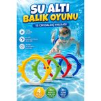 YILDIRIM OYUNCAK 4'lü Su Altı Balık Oyunu 15cm – Çocuk Havuz Deniz Dalış Halkası Yüzme Eğitici Renkli Su Altı Oyuncağı