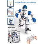 Yıldırım Oyuncak 6 Fonksiyonlu Şarjlı Uzaktan Kumandalı Akıllı Robot Sesli Işıklı Programlama Dans Moonwalk Robot - Mavi - Gri