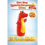 Yıldırım Oyuncak 91 cm Dev Boy Ejderha Hacıyatmaz | Kendiliğinden Kalkar, Dayanıklı Şişme Çocuk Boks Oyuncağı - Mavi - Kırmızı - Sarı
