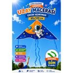 YILDIRIM OYUNCAK Astronot Çocuk Uçurtması 95x120cm – Makaralı 50m İpli Hafif Kolay Uçan Delta Uçurtma