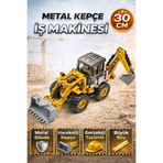 YILDIRIM OYUNCAK Buldozer Oyuncak Metal Kepçeli Çocuk Mühendisliği Serisi Exkavatör Iki Taraflı Kepçe