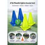 YILDIRIM OYUNCAK Duba 4'lü Plastik Eğitim Konileri - Futbol Dubaları Anaokulu Ve Çocuk Bahçe Aktiviteleri Oyun Seti