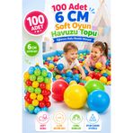 YILDIRIM OYUNCAK Kaliteli Yumuşak Soft Doku 100 Adet Havuz Topu - Filede Oyun Havuz Topları 6 cm