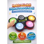 YILDIRIM OYUNCAK LED Işıklı Elektronik Çocuk Davul Seti Işıklı Sesli – 4 Pedli 12 Ritim 6 Müzik Modlu Dijital Bateri
