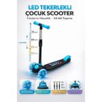 Yıldırım Oyuncak LED Işıklı Frenli 3 Tekerlekli Çocuk Twist Scooter - 3 Ayarlanabilir Yükseklik Denge Scooter 3+ Yaş - Mavi
