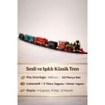 Yıldırım Oyuncak Oyuncak Sesli ve Işıklı Lokomotifli Klasik Tren Seti 22 Parça 600CM - Çok Renkli