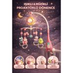YILDIRIM OYUNCAK Pilli Işıklı Müzikli Projektörlü Uzaktan Kumandalı Sabitlenir Dönence Çıngırak Bebek Yatıştırıcı