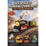 YILDIRIM OYUNCAK Sesli Işıklı Buharlı Tren Seti – Şarjlı Retro Duman Atan Lokomotif Oyuncak Tren Ray Seti