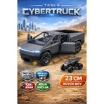 YILDIRIM OYUNCAK Sesli Işıklı Çek Bırak Tesla Cybertruck Açılabilir Kapılar Full Fonksiyon Metal Kasa 23 cm