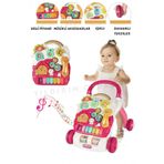 YILDIRIM OYUNCAK Sesli Işıklı Pilli Piyanolu 4in1 Turkuaz Bebek Yürüteci 43 cm -İlk Yürüme Arkadaşım Destekli Işıklı