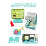 YILDIRIM OYUNCAK Sipariş Ekranlı 12 Parça Aksesuarlı Işıklı ve Sesli Pilli Kahve Makinası 2li Set